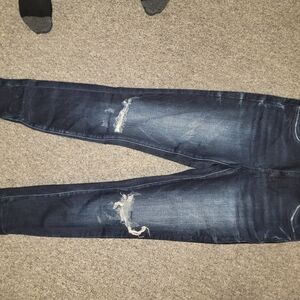 Dark Blue Distressed Jeans
